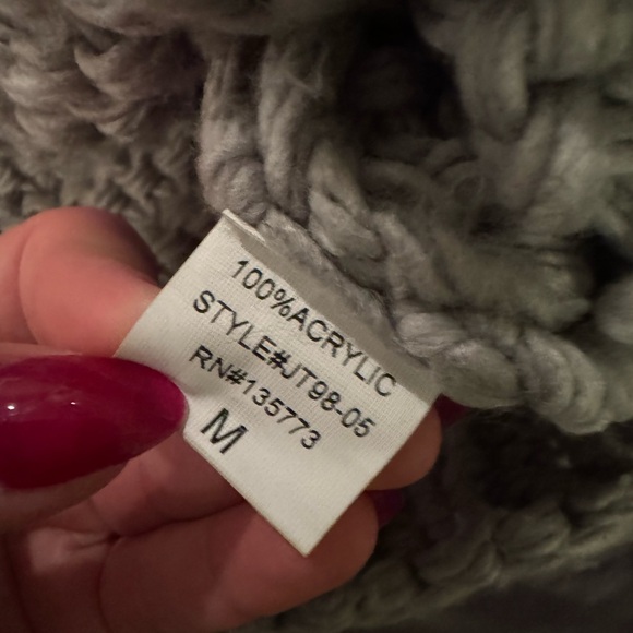 VICI Bubble Sleeve Chunky Open Knit Sweater Sz M - Picture 11 of 12